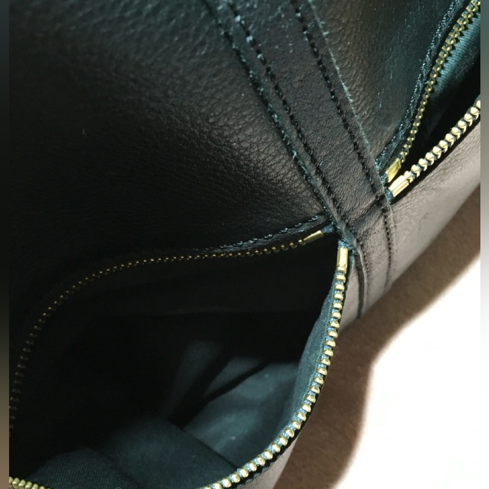 FOSSIL Fold Over Erin Leather Tote Shoulder Handbag 2 Way Carry - Picture 10 of 14